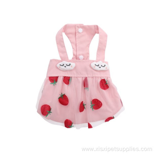 Pet Shirt Strawberry Dress Outfits Clothes Apparel
